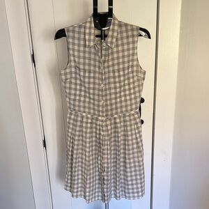 Tylho Sleeveless Checkered Dress in Gray and White Size M